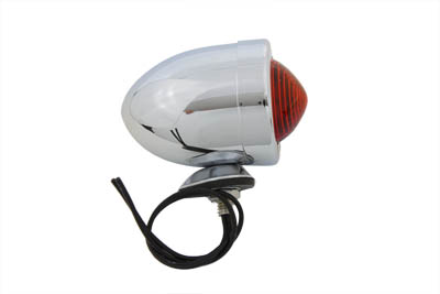 V-Twin 33-0320 - Chrome Bullet Red Marker Lamp Dual Filament