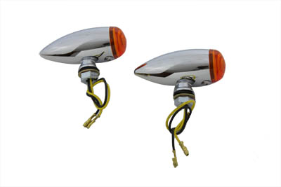 V-Twin 33-0473 - Mini LED Bullet Amber Lens Marker Lamp Set