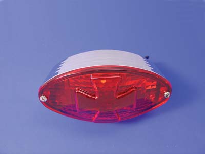V-Twin 33-0751 - Oval Tail Lamp with Maltese Inset Red Lens with