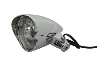 V-Twin 33-0923 - 3-1/2" Round Headlamp Billet with Visor