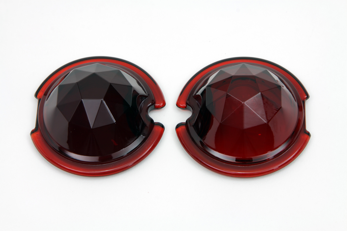 V-Twin 33-1128 - Tail Lamp Lens Set Faceted Red