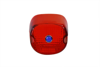 V-Twin 33-1153 - Tail Lamp Lens Laydown Style Red with Blue Dot