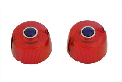 V-Twin 33-1236 - Turn Signal Lens Set Red with Blue Dot