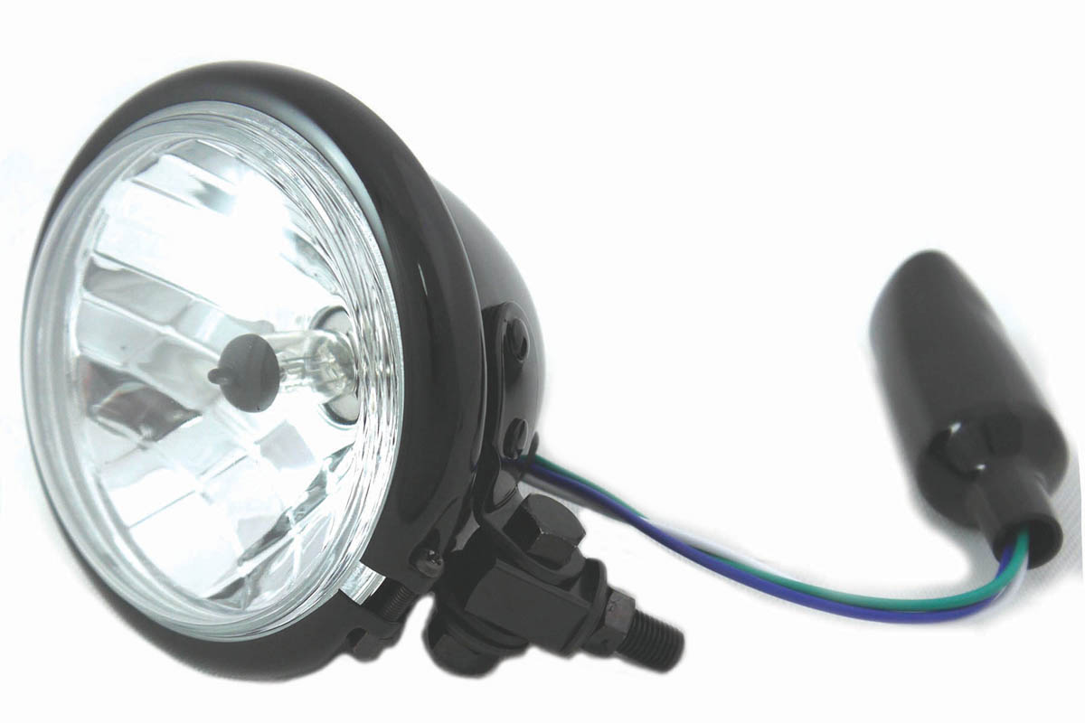 V-Twin 33-4072 - 4-1/2" Round Headlamp Black