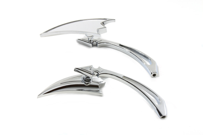 V-Twin 34-0154 - Crescent Mirror Set with Billet Spear Stems Ch