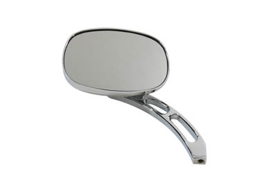 V-Twin 34-0348 - Oval Vision Deep Dish Mirror with Billet Stem