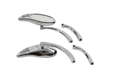 V-Twin 34-0357 - Tear Drop Mirror Set with Solid Billet Stems C