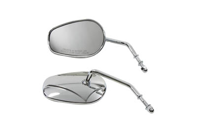 V-Twin 34-0391 - Rectangle Mirror Set with Round Stems