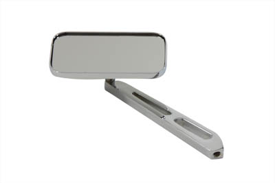 V-Twin 34-6023 - Rectangular Mirror Chrome with Billet Stem
