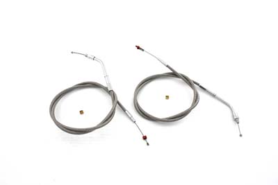 V-Twin 36-0832 - Stainless Steel Throttle and Idle Cable Set