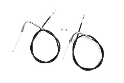 V-Twin 36-0859 - 34.92" Black Throttle and Idle Cable Set