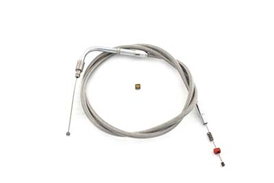 V-Twin 36-1553 - Braided Stainless Steel Idle Cable with 40.50"