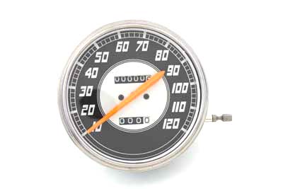 V-Twin 39-0426 - Replica 2:1 Speedometer with Orange Needle