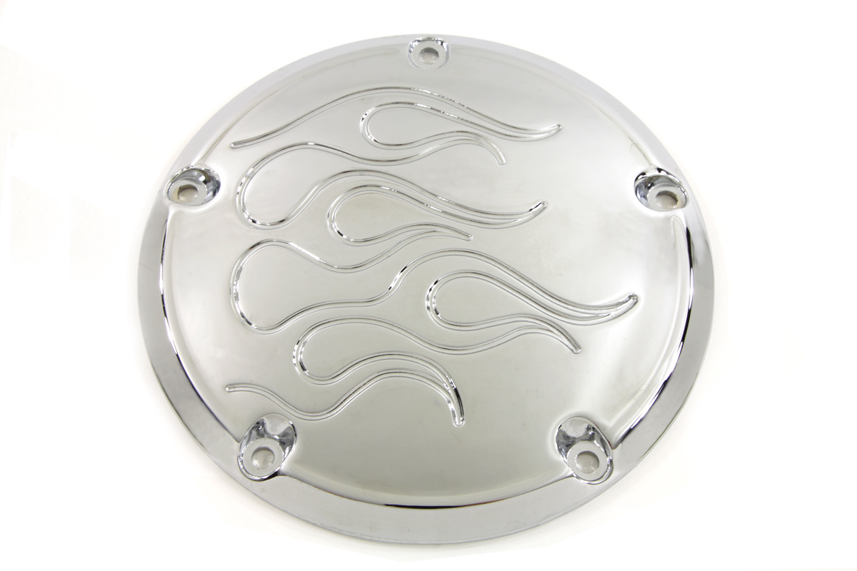 V-Twin 42-0922 - Flame Derby Cover Chrome
