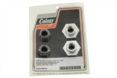 V-Twin 9417-4 - Hex Nut and Retainer Kit Parkerized